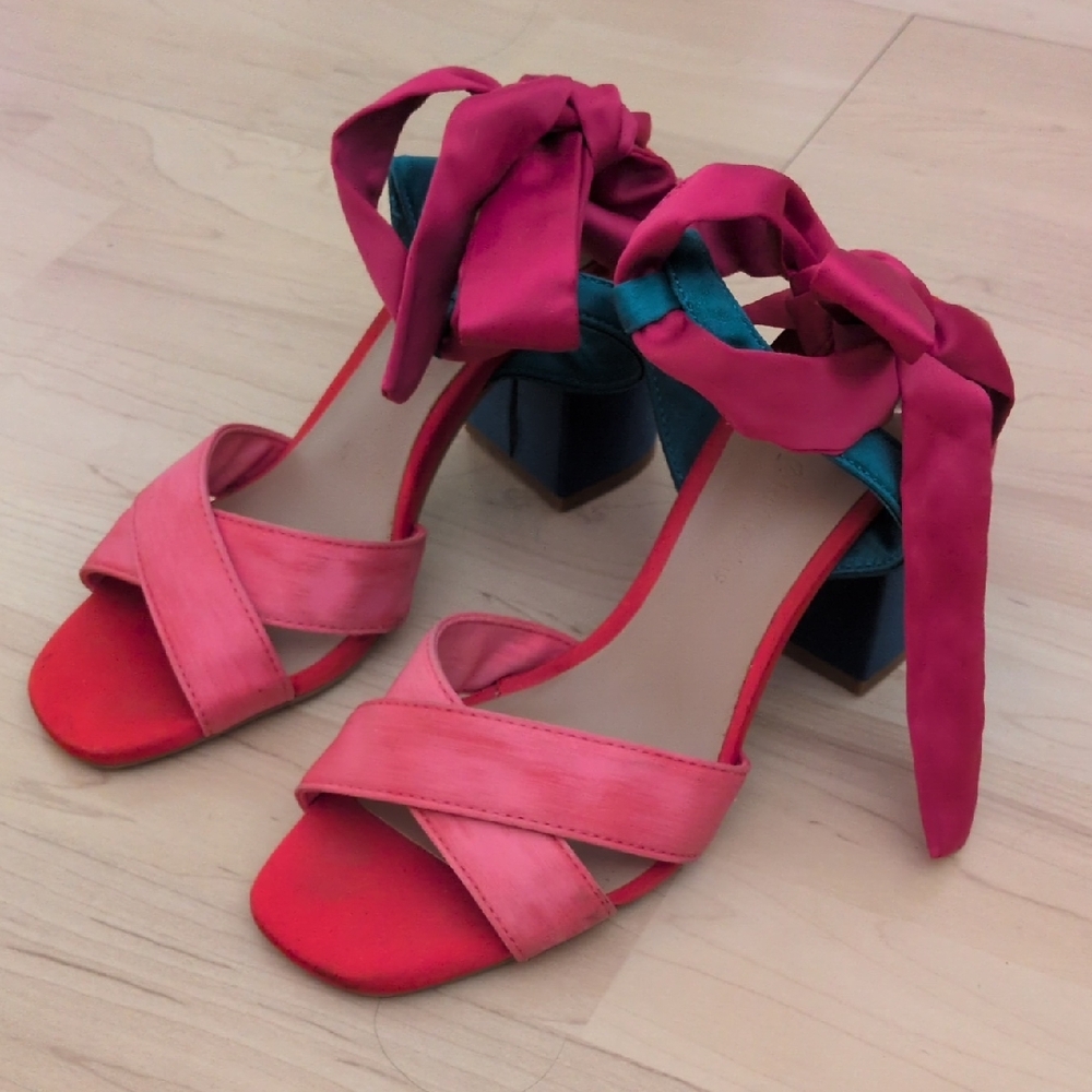 Elegant Pink and Teal Women's Heels